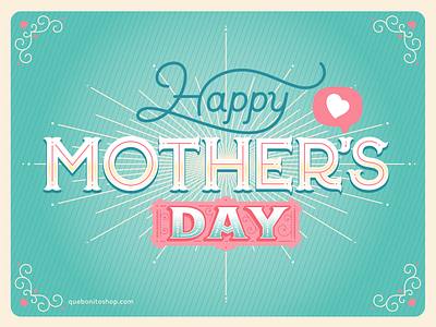 Happy Mother's Day cute day feliz girly happy lettering mama mother mum quebonito quebonitoshop