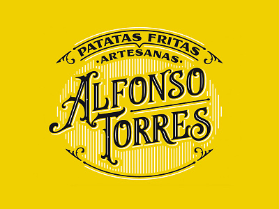 Patatas Alfonso Torres artdeco chips lettering logotype type typography vintage