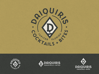 Daiquiris Logo Set bar diamond drinks logo monogram