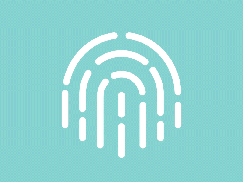 Finger scan animation branding clean design flat gif icon icon app logo loop vector