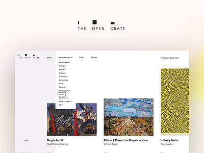 The Open Crate animation art artist clean gallery simple web web design website