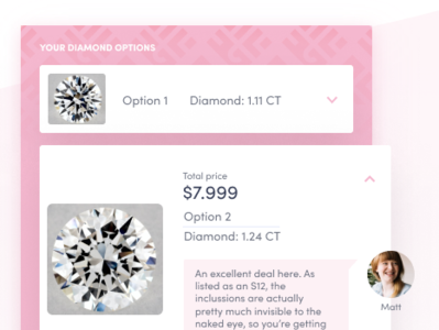 CustomMade - diamond options diamonds pink section web design webdesign website website design
