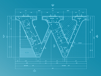Letter W - TypeTuesday Series architecture floor plan graphic design letter w type