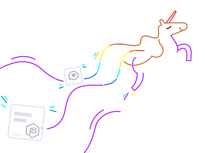 A flying unicorn to illustrate a newsletter