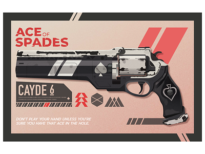 Ace Of Spades design destiny illustration poster texture typogaphy vector weapon
