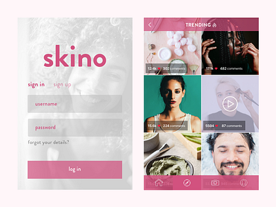 Skino (social media app for beauty/skincare)