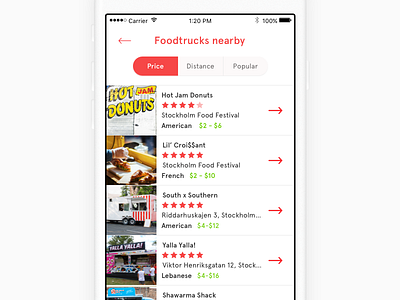 Foodtruck App Interface dailyui design food foodtruck ios mobile ui ux ux design