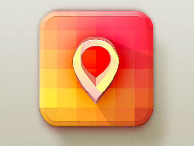 My new icon flat icon ios location map orange red shadow yellow