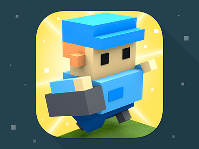 iOS Game App Icon game isometric jump kids puzzle