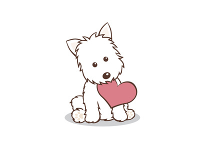 Westie Love dog illustration love vector west highland terrier westie