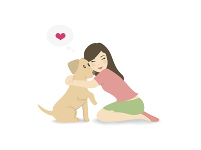 Puppy Love dog girl illustration love puppy vector