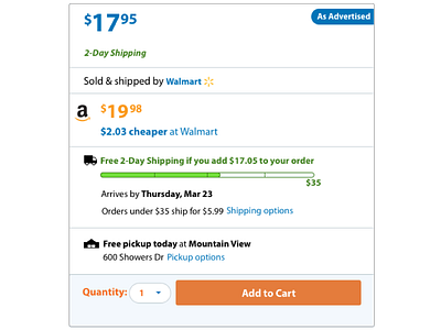 Pricing Box add to cart ecommerce ui