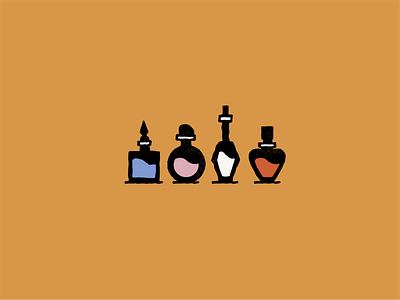 Potions beauty branding colorful colorful logo crystal design elixer halftone icon icon design illustration logo lotion magic perfume stamp witch