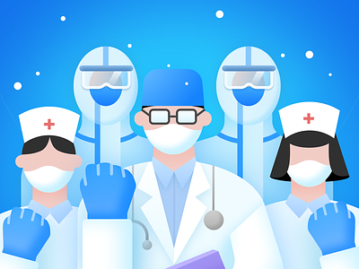 Come on China 2020 coronavirus doctor illustration nurses