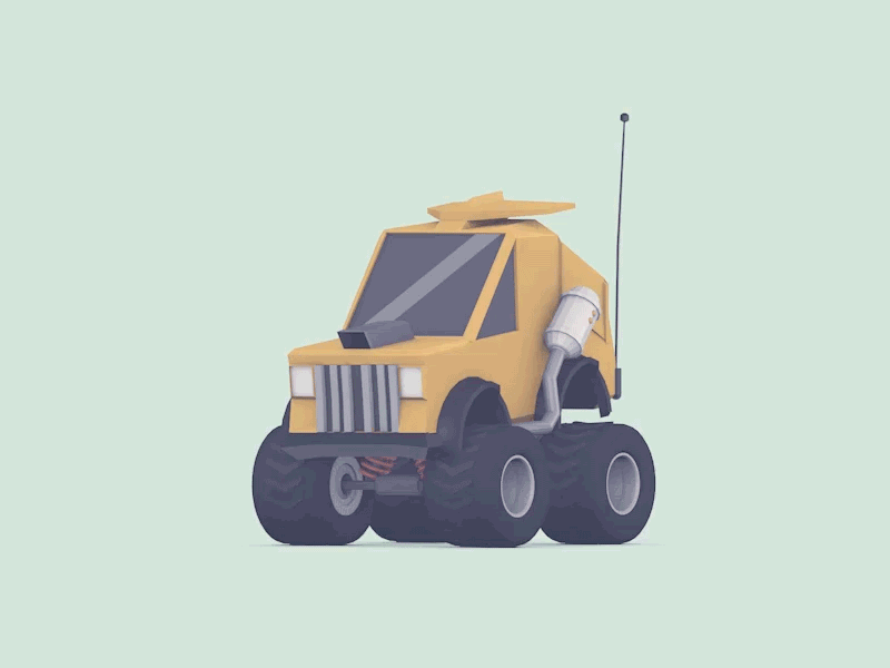 Bogger | Draft 3d big truck c4d cinema 4d exaust gif low poly lowpoly monster truck muddin old south