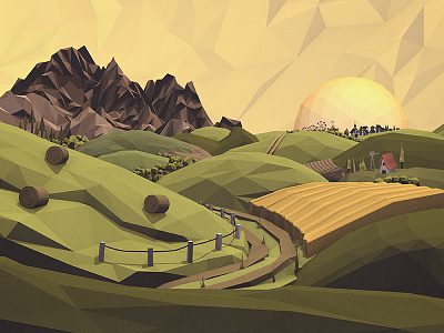 Outskirts of Town 3d backroads c4d cinema 4d circus farm farming homestead low poly lowpoly rural small town
