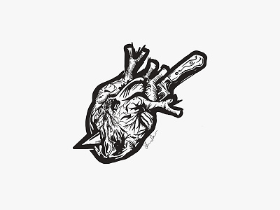 Heart Attack · Tattoo Design apparel apparel design clothing design heart illustration knife merch merch design shirt design tattoo tshirt