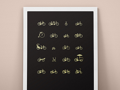 Bikes Poster bikes icons illustration poster