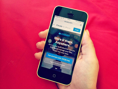 Cloud storage website mobile version