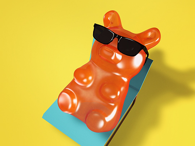Gummy Bear - Sunbathing 3d bear design gummy