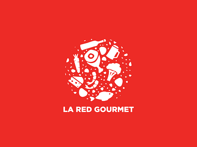 La Red Gourmet branding design flat icon logo