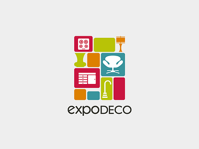 Expodeco branding design flat icon logo