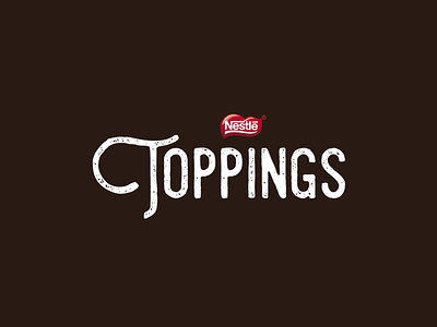 Nestlé Toppings design flat logo typography vector