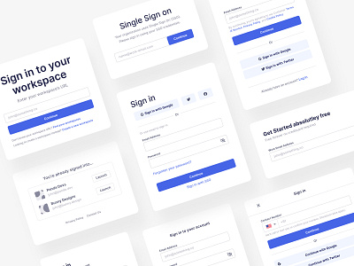 The Blue Thursday - Form Blocks color guide color palette component design component library design system design systems form design sign in sign in form sign in page sign up signup style guide text field text fields ui component ui components ui design