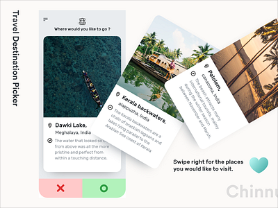 Travel Destination Picker interaction interaction design minimal travel app ui ux