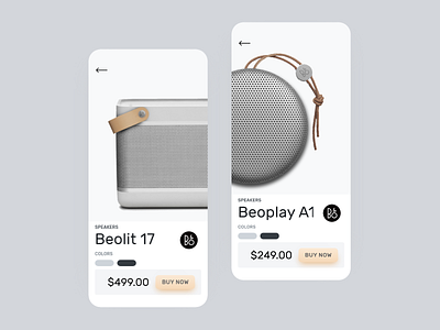 B&O Speakers adobexd ecommerce interaction design online store speakers ui ux