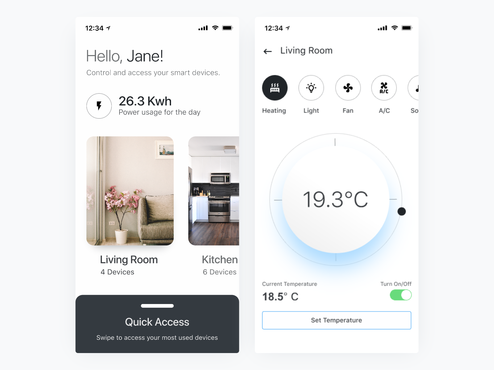 Smart Home - UI Rebound Challenge by Chintan Chavda on Dribbble