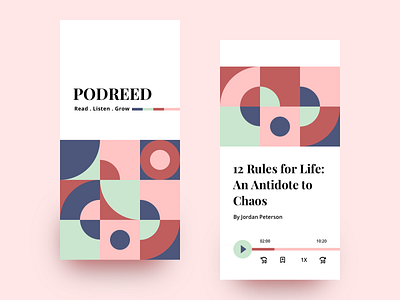 Podreed - An Audiobook Experience - A Design Concept audio audio app audiobook audiobooks books podcast podcastapp