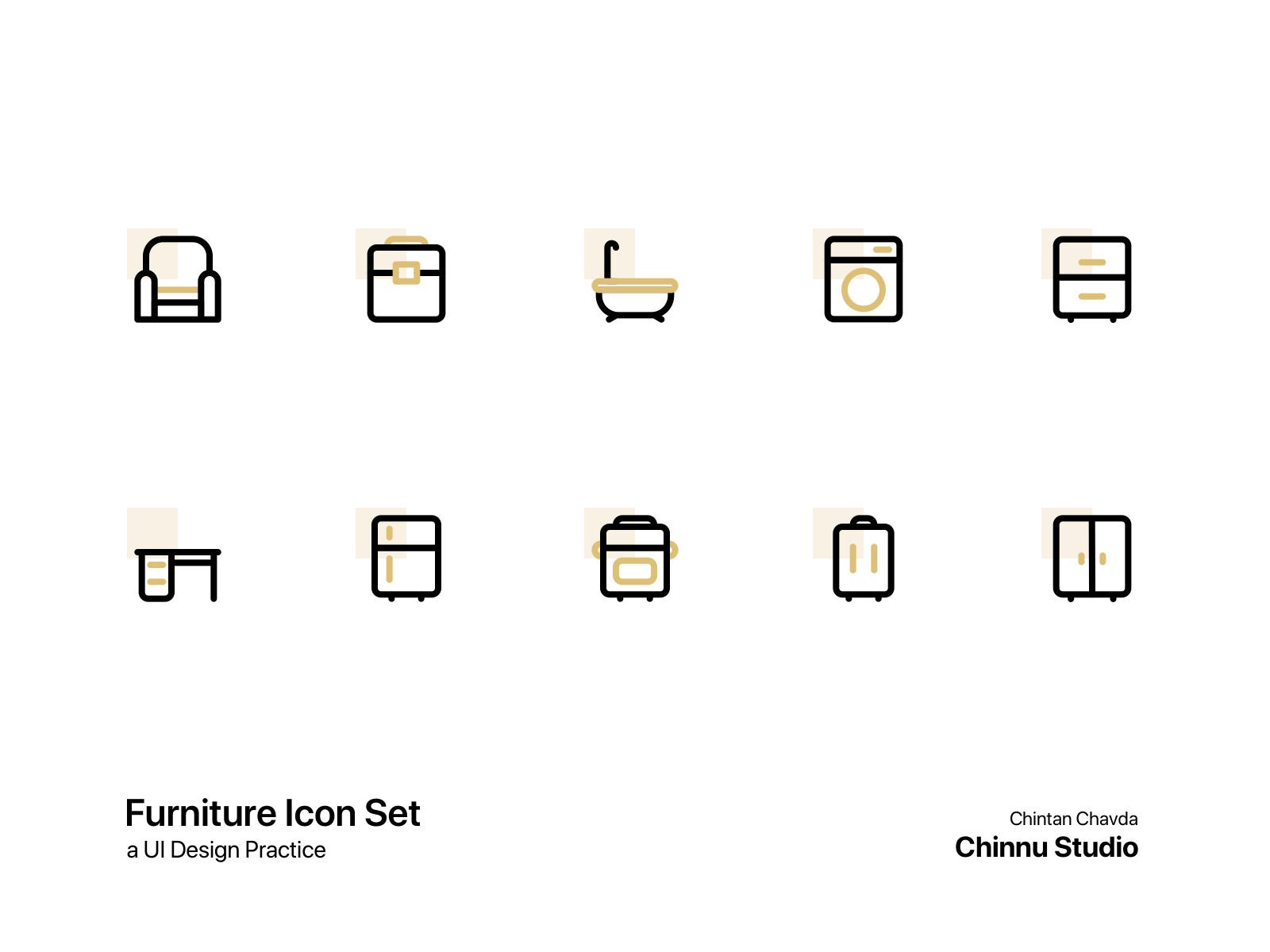Furniture Icon Set by Chintan Chavda on Dribbble