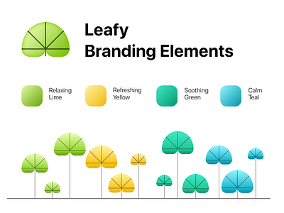 Leafy Branding Elements branding branding concept design concept leaves mindfulness app ui concept ui design