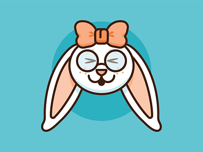 Bunny Girl - Glasses Laughing bunny character design design easter illustration