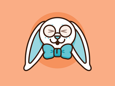 Bunny Boy - Glasses Laughing bunny character design design easter illustration