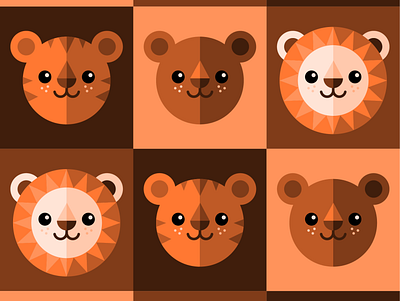 Lions and Tigers and Bears, oh my! character design design illustration