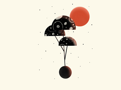 Little Planet color design digital art illustration procreate app shapes simple texture tree