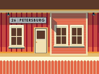 Petersburg train station building color design illustration illustrator train station vector