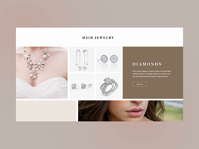 Luxury jewelry brand website concept adobe photoshop after effects animation design ui ux webdesign