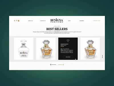 Benigna Parfums design concept adobe photoshop after effects animation design figma ui ux webdesign