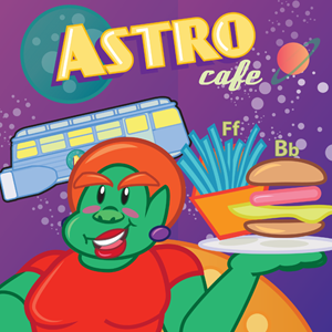 Astro Diner Cover alien b burger cafe cover diner f fries kindergarten planets space