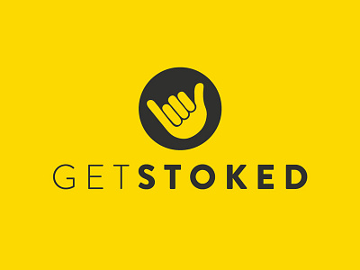 Get Stoked Logo app branding graphic design hand identity iphone logo mobile shaka sign stoke travel