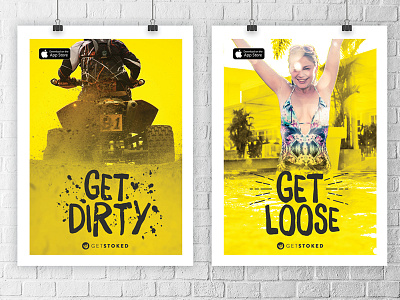 Get Stoked Posters dance design dirty high illustration loose party photo poster tour travel wet