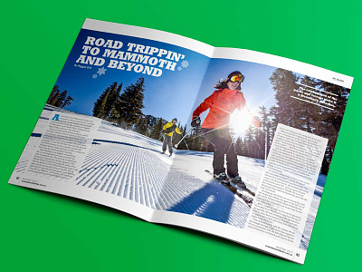 Out & About With Kids ski spread australia design holiday indesign lettering magazine plane reading ski typography