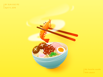 My favorite noodles design illustration ui
