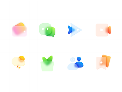frosted glass icons 2x color frosted glass icons ui