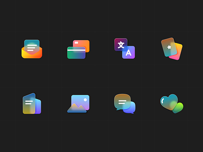 frosted glass icons pt2 by Marshall on Dribbble