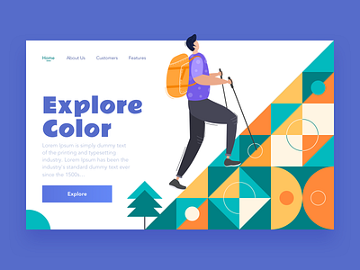 Explore Your Color Palette climbing color design explore illustration people ui
