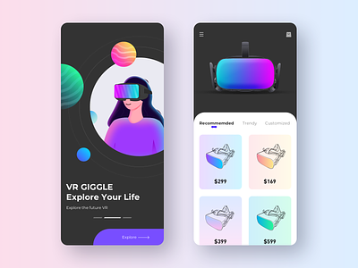 VR giggle color design girl illustration people ui vector